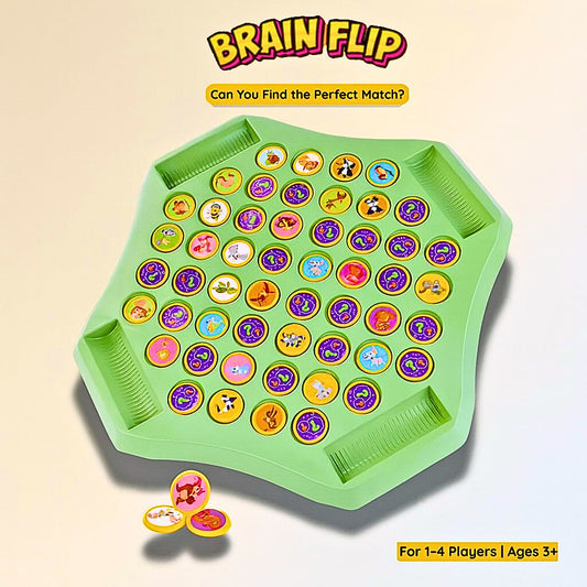 BrainFlip™ – Match Animals & Fruits for Endless Family Fun