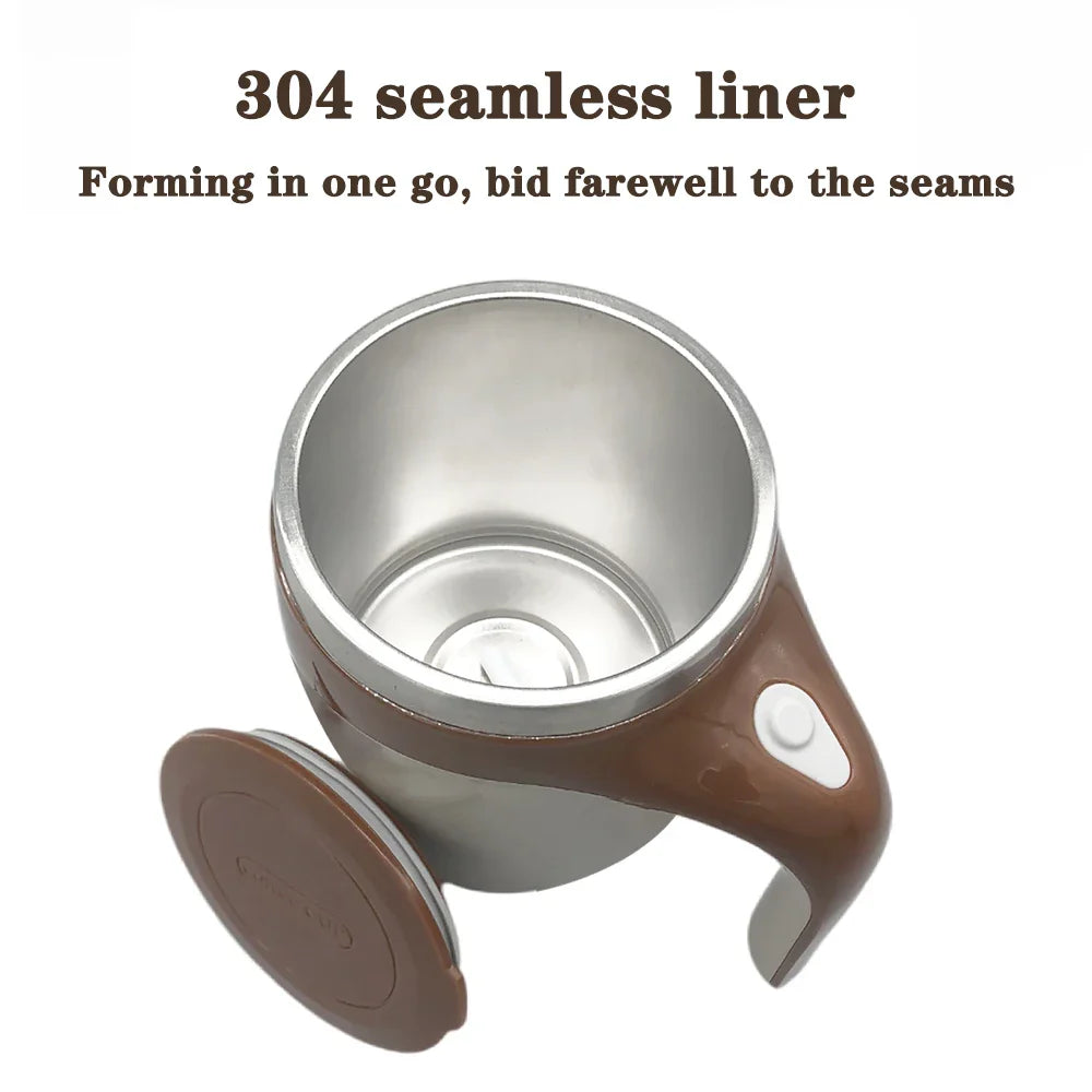 ☕ BrewFlow™ Magnetic Stir Mug – Perfectly Stirred Coffee at the Push of a Button