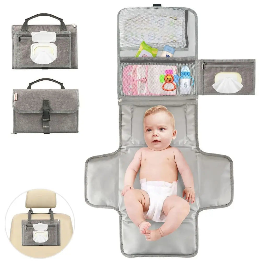 🧼 SnugNappy™ Portable Diaper Changing Pad – Waterproof Travel Kit with Storage Pockets | Ideal Baby Shower Gift