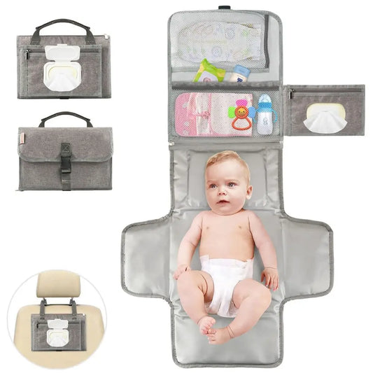 🧼 SnugNappy™ Portable Diaper Changing Pad – Waterproof Travel Kit with Storage Pockets | Ideal Baby Shower Gift