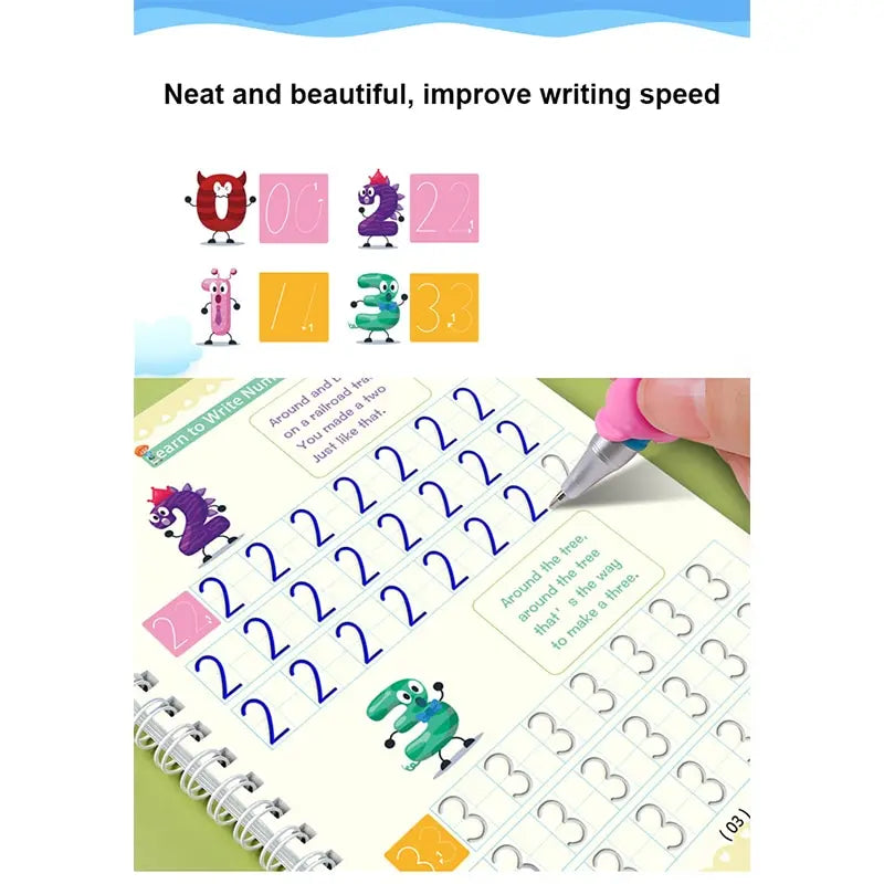 📋 Winley™ Magic Practice Groove Copybook – Master Numbers, Letters & Calligraphy with Ease!