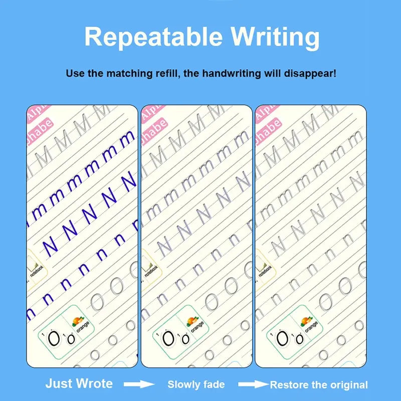 📋 Winley™ Magic Practice Groove Copybook – Master Numbers, Letters & Calligraphy with Ease!
