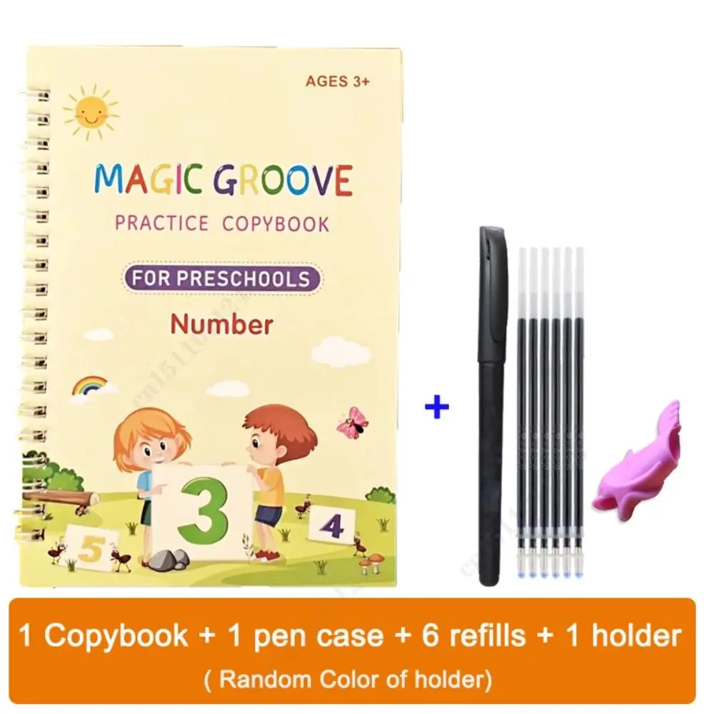 📋 Winley™ Magic Practice Groove Copybook – Master Numbers, Letters & Calligraphy with Ease!