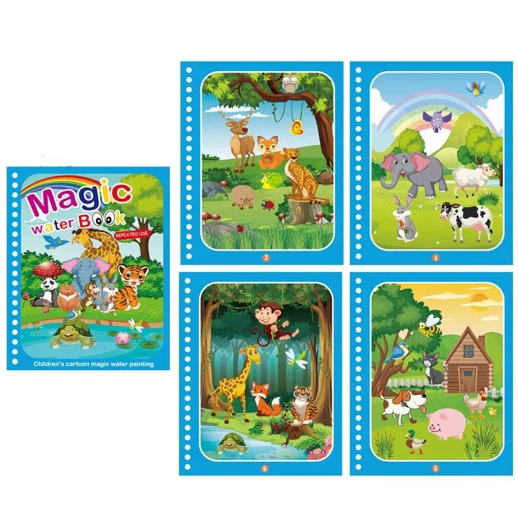 Magic Water Drawing Book – Reusable Coloring Fun for Kids | Perfect Gift for Birthdays & Holidays