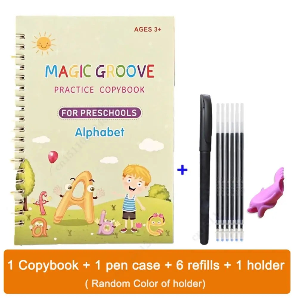 📋 Winley™ Magic Practice Groove Copybook – Master Numbers, Letters & Calligraphy with Ease!