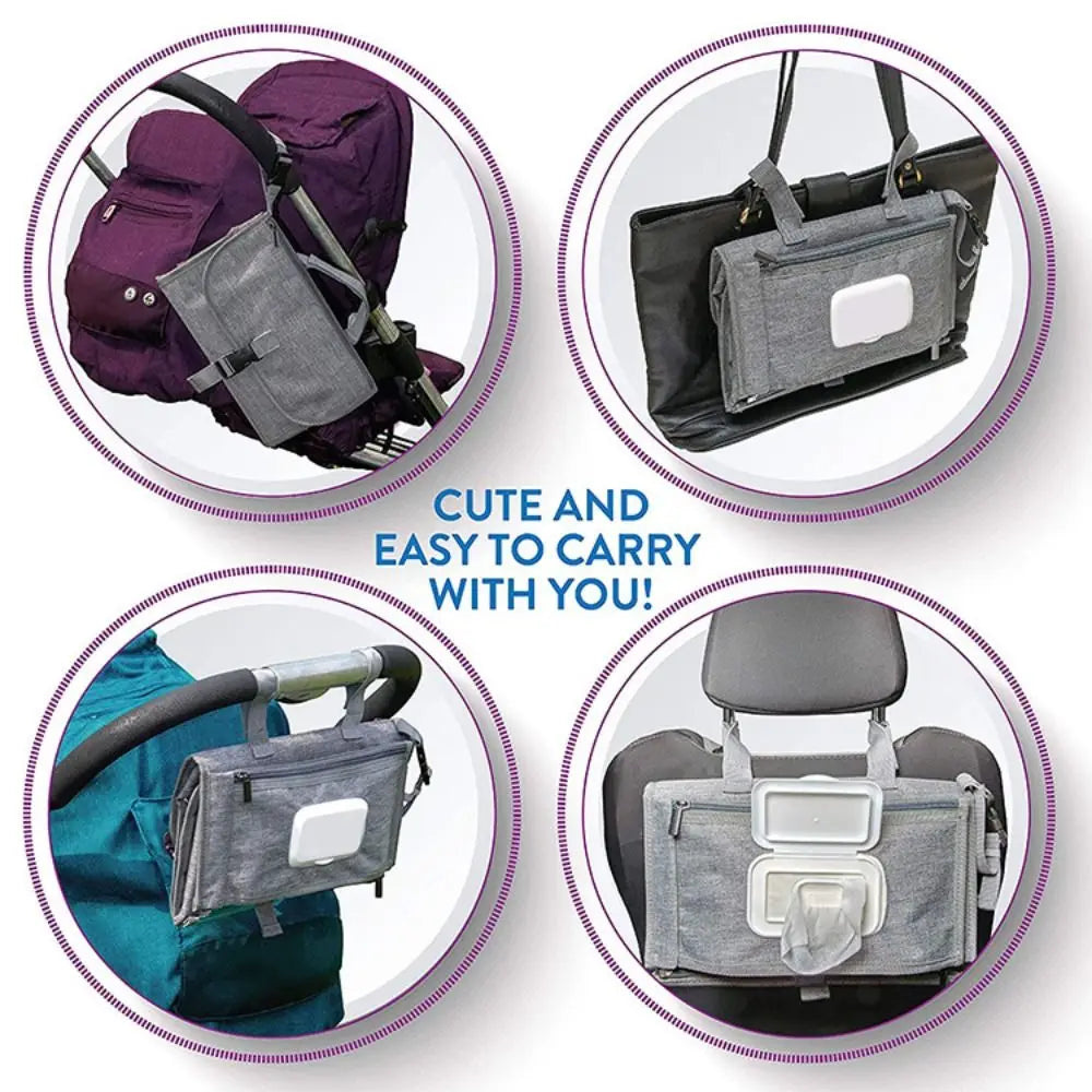 🧼 SnugNappy™ Portable Diaper Changing Pad – Waterproof Travel Kit with Storage Pockets | Ideal Baby Shower Gift