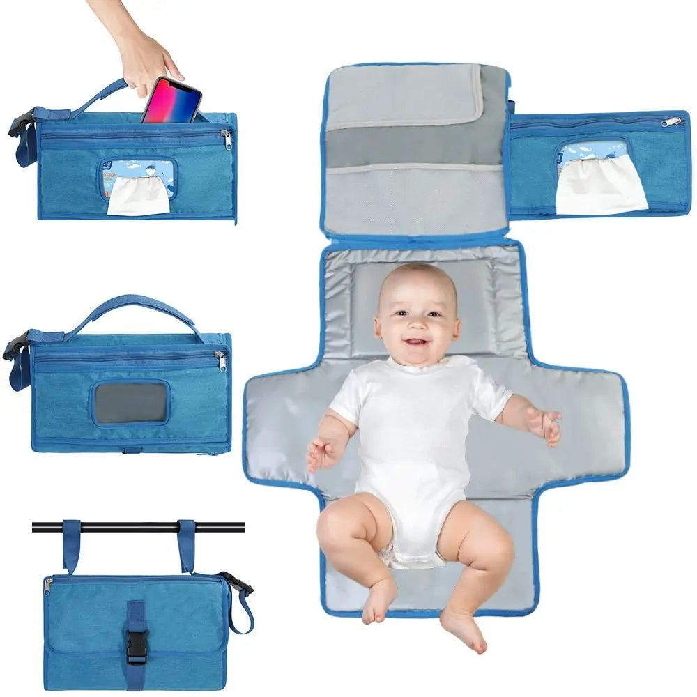 🧼 SnugNappy™ Portable Diaper Changing Pad – Waterproof Travel Kit with Storage Pockets | Ideal Baby Shower Gift