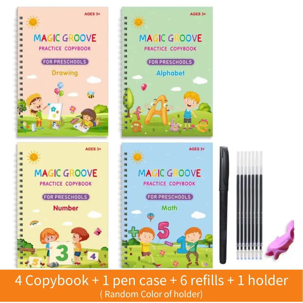 📋 Winley™ Magic Practice Groove Copybook – Master Numbers, Letters & Calligraphy with Ease!
