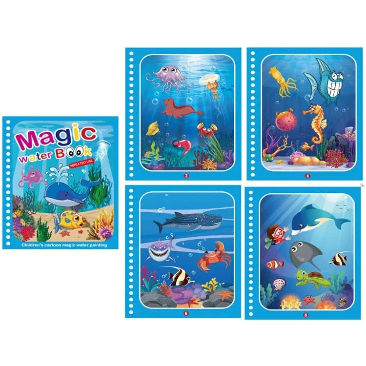Magic Water Drawing Book – Reusable Coloring Fun for Kids | Perfect Gift for Birthdays & Holidays